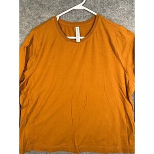 Athleta Outbound Top Women 2X Burnt Orange Long Sleeve CrewNeck Cotton Blend Tee